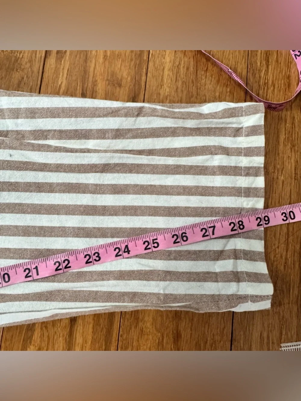 Nasty Gal striped tapered trouser off white/tan 100% cotton Size 4 - Picture 7 of 10